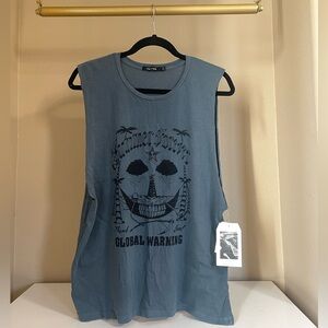OBEY Summer Forever Thank You Global Warming Muscle Tee, size Medium. NWT